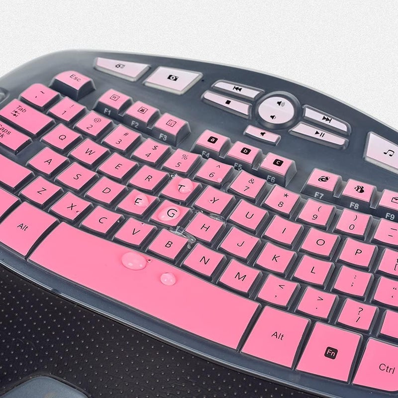 imComor Keyboard Cover for Logitech K350 MK570 MK550 Keyboard Cover Skin for Logitech K350 MK550 MK570 Wireless Wave Keyboard Skin Protector Accessories, Ombre Pink - Image 3